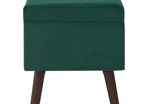 Bancă cu un compartiment de depozitare, verde, 80 cm, catifea - 4/5