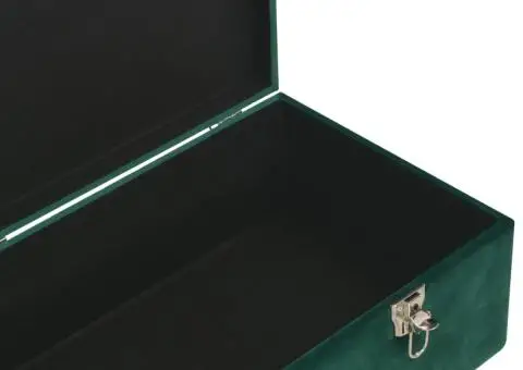 Bancă cu un compartiment de depozitare, verde, 80 cm, catifea - 5/5