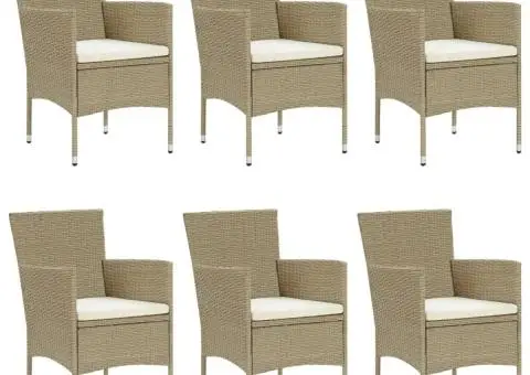 Set mobilier de grădină, 7 piese, bej, poliratan - 3/5