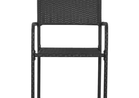 Set de masă pentru grădină, 7 piese, negru, poliratan - 5/5