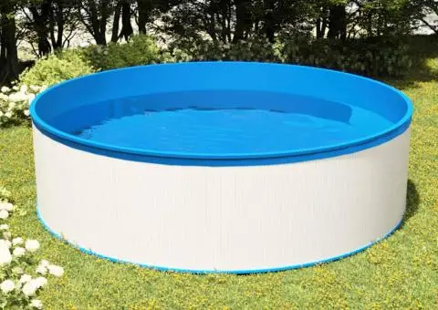 Piscină cu valuri, skimmer suspendat cu pompă, alb, 350x90 cm - 1/5