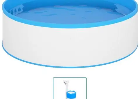 Piscină cu valuri, skimmer suspendat cu pompă, alb, 350x90 cm - 2/5