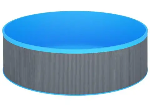 Piscină cu valuri, skimmer suspendat cu pompă, gri, 350x90 cm - 4/5