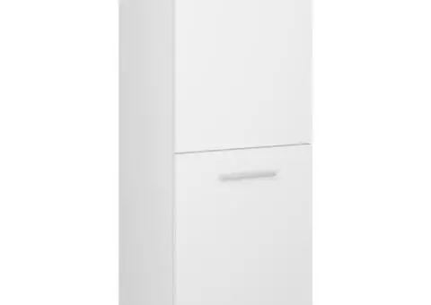 Set mobilier de baie, alb, lemn prelucrat - 4/5