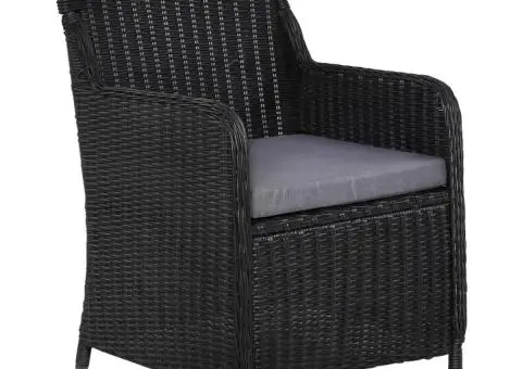 Set de masă pentru grădină, 5 piese, negru - 5/5