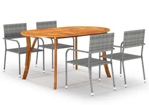 Set mobilier de grădină, 5 piese, antracit - 1/5