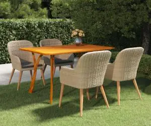 vidaXL Set mobilier de grădină, 5 piese, maro