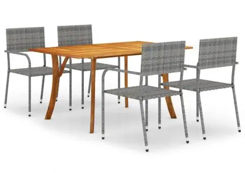 Set mobilier de grădină, 5 piese, antracit - 2/5