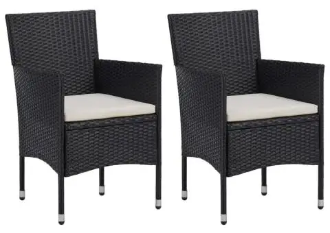 Set mobilier de grădină, 3 piese, negru - 3/5