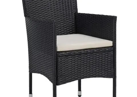 Set mobilier de grădină, 3 piese, negru - 4/5