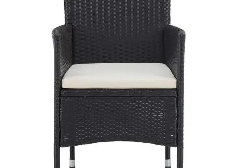 Set mobilier de grădină, 3 piese, negru - 5/5