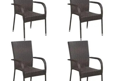 Set mobilier de grădină, 5 piese, maro, poliratan - 2/5