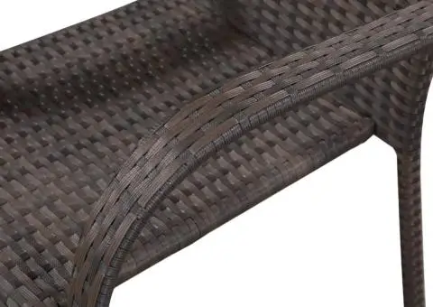 Set mobilier de grădină, 5 piese, maro, poliratan - 5/5