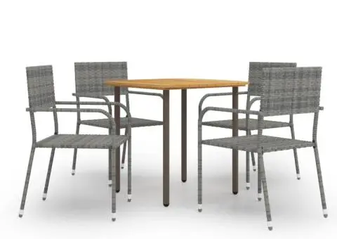 Set mobilier de grădină, 5 piese, antracit, poliratan - 1/5