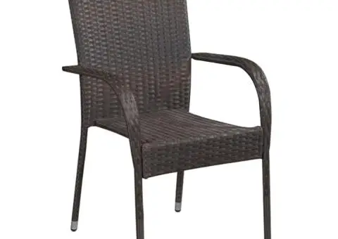 Set mobilier de grădină, 7 piese, maro, poliratan - 3/5