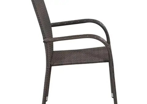 Set mobilier de grădină, 7 piese, maro, poliratan - 4/5