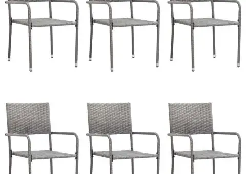 Set mobilier de grădină, 7 piese, antracit, poliratan - 2/5