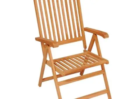 Scaune de grădină rabatabile cu perne, 8 buc., lemn masiv tec - 3/5