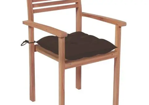 Scaune de grădină stivuibile cu perne, 6 buc., lemn masiv tec - 2/5