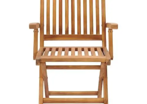 Scaune de grădină pliabile cu perne, 4 buc., lemn masiv de tec - 4/5