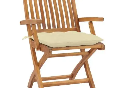 Scaune grădină pliabile cu perne, 4 buc, lemn masiv de tec - 2/5