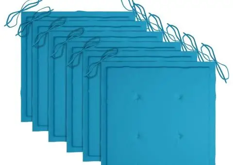 Scaune grădină pliabile cu perne, 6 buc, lemn masiv tec - 5/5