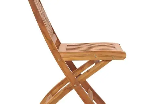 Scaune grădină pliabile, 4 buc, lemn masiv tec - 4/5