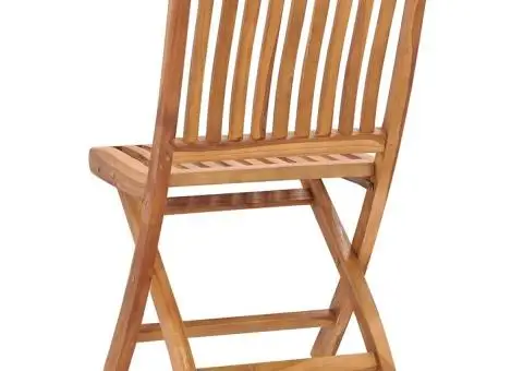 Scaune grădină pliabile, 4 buc, lemn masiv tec - 5/5