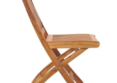 Scaune de grădină pliabile, 8 buc., lemn masiv de tec - 4/5