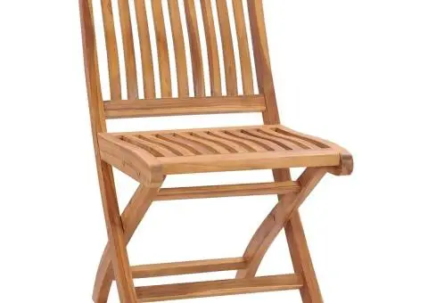 Scaune grădină pliabile cu perne, 4 buc, lemn masiv tec - 4/5