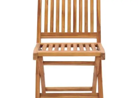 Scaune grădină pliabile cu perne, 4 buc, lemn masiv tec - 5/5