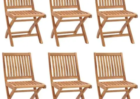 Scaune grădină pliabile cu perne, 6 buc, lemn masiv de tec - 2/5