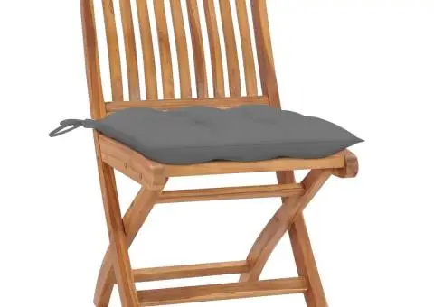 Scaune grădină pliabile cu perne, 6 buc, lemn masiv de tec - 3/5