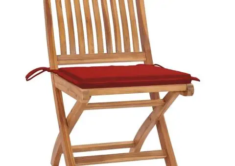 Scaune pliabile de grădină cu perne, 8 buc., lemn masiv de tec - 3/5