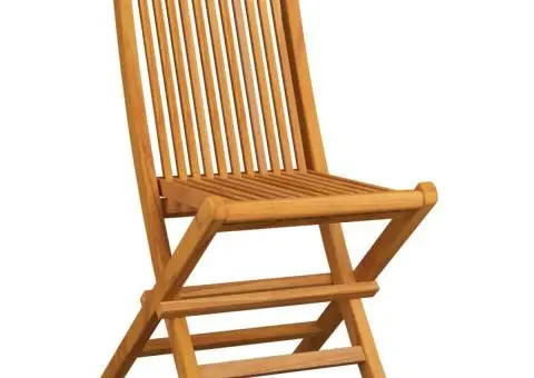 Scaune de grădină cu perne alb crem, 8 buc., lemn masiv de tec - 4/5