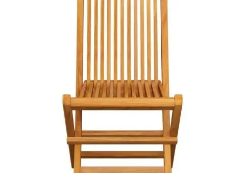 Scaune de grădină cu perne alb crem, 8 buc., lemn masiv de tec - 5/5