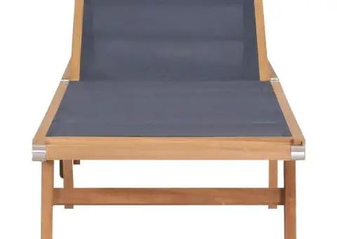 Șezlonguri pliabile cu roți, 2 buc., lemn masiv tec/textilenă - 3/5