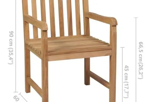 Scaune de grădină, 6 buc., lemn masiv de tec - 5/5