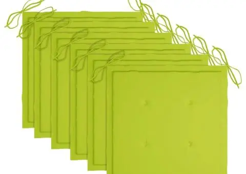 Scaune de grădină cu perne verde aprins 6 buc. lemn masiv tec - 5/5