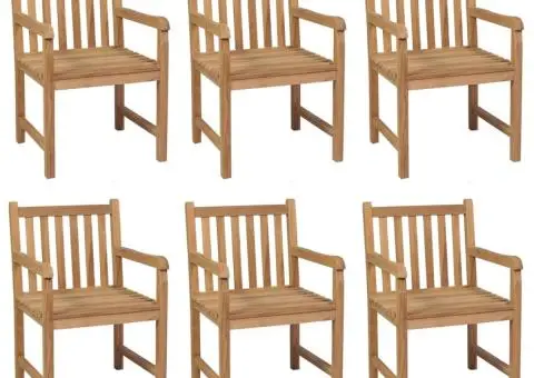 Scaune de grădină cu perne gri taupe, 6 buc., lemn masiv de tec - 2/5
