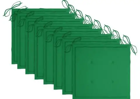 Scaune de grădină cu perne verzi, 8 buc., lemn masiv de tec - 5/5