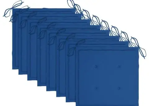 Scaune grădină cu perne albastru regal, 8 buc., lemn masiv tec - 5/5