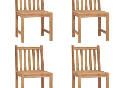 Scaune de grădină cu perne, 4 buc., lemn masiv de tec - 2/5