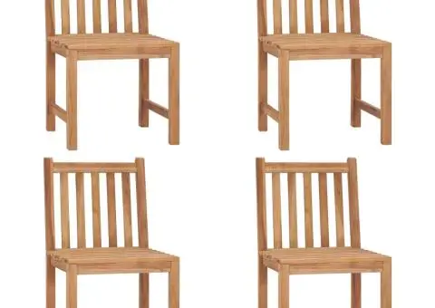 Scaune de grădină cu perne, 4 buc., lemn masiv de tec - 3/5