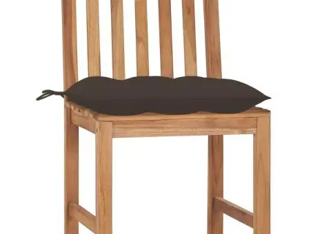 Scaune de grădină cu perne, 4 buc., lemn masiv de tec - 2/5