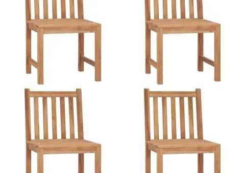 Scaune de grădină cu perne, 4 buc., lemn masiv de tec - 3/5