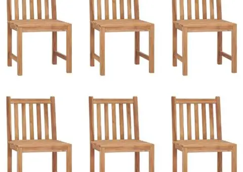 Scaune grădină cu perne, 6 buc, lemn masiv tec - 2/5