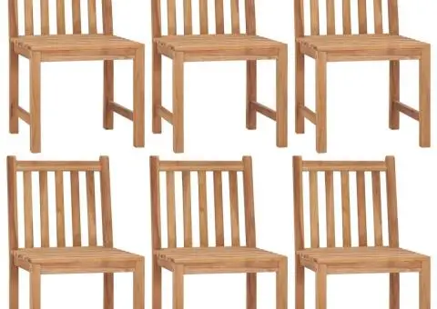 Scaune grădină cu perne, 6 buc., lemn masiv tec - 2/5