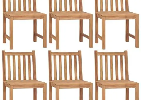 Scaune de grădină cu perne, 6 buc, lemn masiv de tec - 2/5