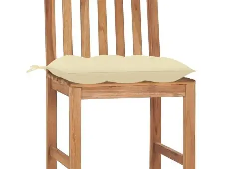 Scaune de grădină cu perne, 6 buc, lemn masiv de tec - 3/5